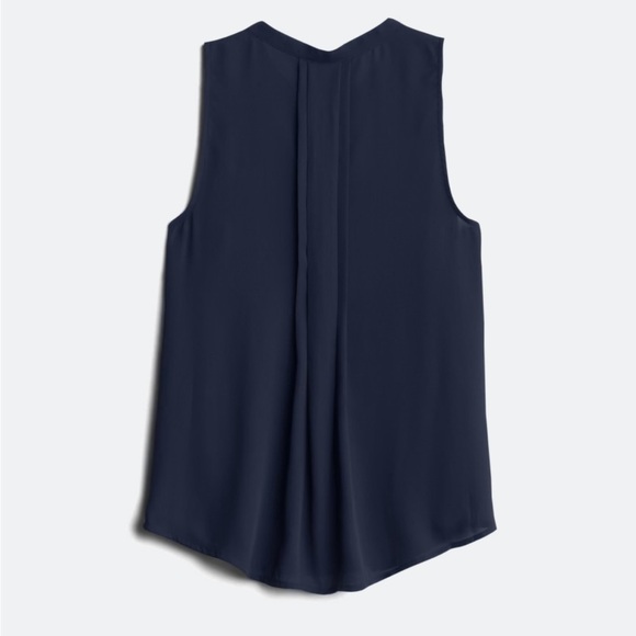 41‎ Hawthorn | Breyson Pleat Detail Split Neck Blouse | Navy | Petite Large - Picture 2 of 12